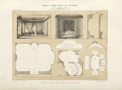 Levé des plans l'intérieur des appartements. by Jules Verdellet, 1859 — digital art print download