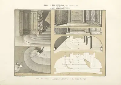 Levé des plans superposés à la coupe de tapis. by Jules Verdellet, 1859 — digital art print download