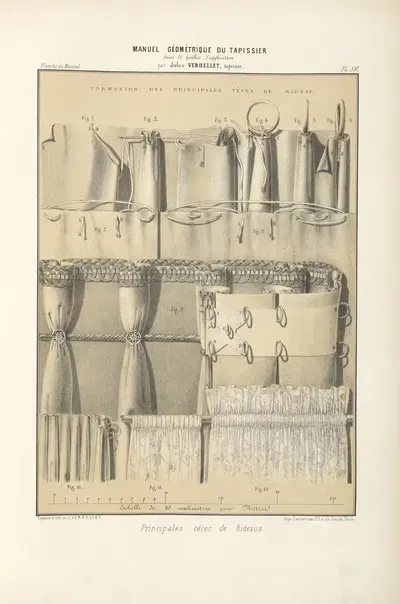 Principales têtes de rideaux. by Jules Verdellet, 1859 — digital art print download