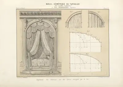 Réglement des rideaux sur des cintres tronqués par le bas. by Jules Verdellet, 1859 — digital art print download