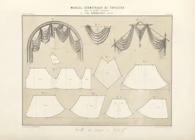 Variété de coupes du feston. by Jules Verdellet, 1859 — digital art print download