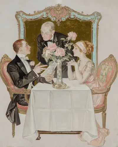 Стиль для мужчин, обложка Дома Куппенхаймера by Фрэнк Ксавье Лейендеcker, 1911-1912 — digital art print download