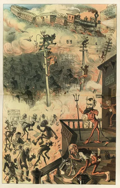 Monopoly in Hades–How the place will be run, two years after Jay Gould's arrival by Frederick Burr Opper, 1883 — digital…