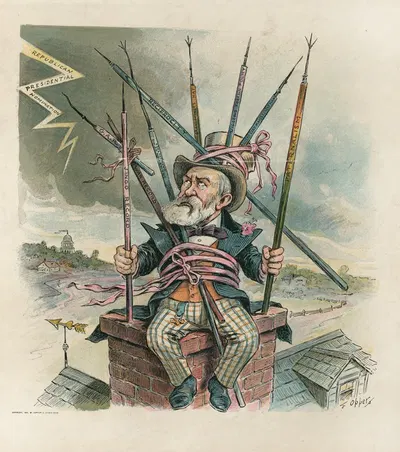 Puck's presidential possibilities. No. II, Old-man-ready-to-be-struck by Frederick Burr Opper, 1894 — digital art print…
