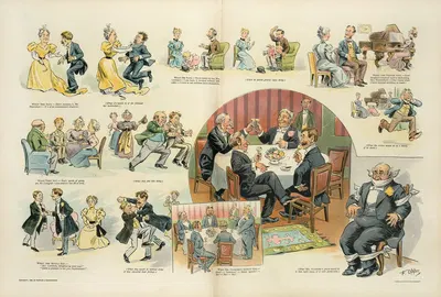 Social hypocrisies, and the painful scenes they save us from by Frederick Burr Opper, 1898 — digital art print download