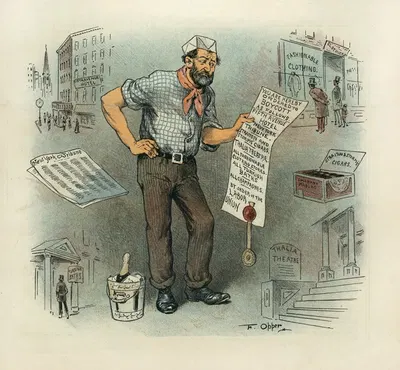 The absurdities of the boycott by Frederick Burr Opper, 1885 — digital art print download