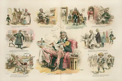 The glad Thanksgiving of some personages from Puck's pages by Frederick Burr Opper, 1894 — digital art print download