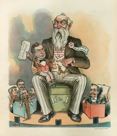 The silver-tongued ventriloquist and his dummies by Frederick Burr Opper, 1896 — digital art print download
