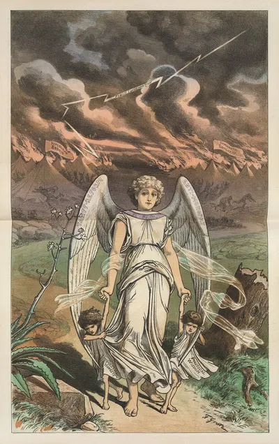 The political Sodom and Gomorrah are doomed to destruction by Friedrich Graetz, 1882 — digital art print download