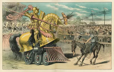 The tournament of today – a set-to between labor and monopoly by Friedrich Graetz, 1883 — digital art print download