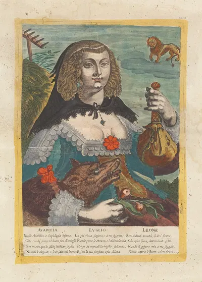 Алчность – Июль – Лев by Алессандро Темини, 1600-1699 — digital art print download