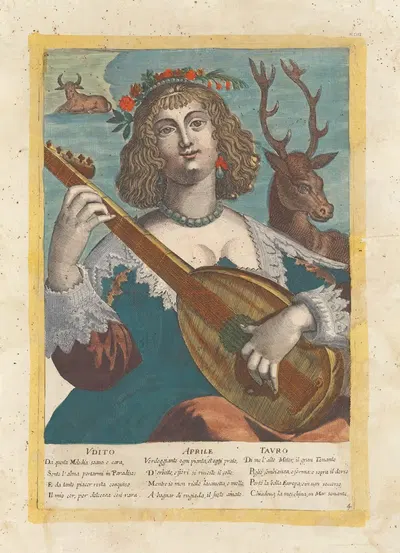 Удито – Апрель – Телец by Алессандро Темини, 1600-1699 — digital art print download