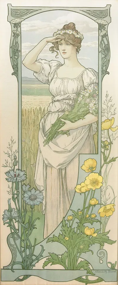 Полевые цветы by Элизабет Сонрель, 1903 — digital art print download