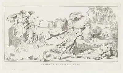 Cephalus et Procris Mors by Giulio Romano, 1825 — digital art print download