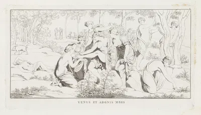 Venus et Adonis Mors by Джулио Романо, 1825 — digital art print download