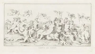 Venus et Cupido by Джулио Романо, 1825 — digital art print download