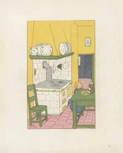 В руках полные яблоки Пл.07 by Теодор Херрманн, 1906 — digital art print download