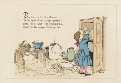 Хорошая Берта и плохая Лина Pl.04 by Лотар Меггендорфер, 1905 — digital art print download
