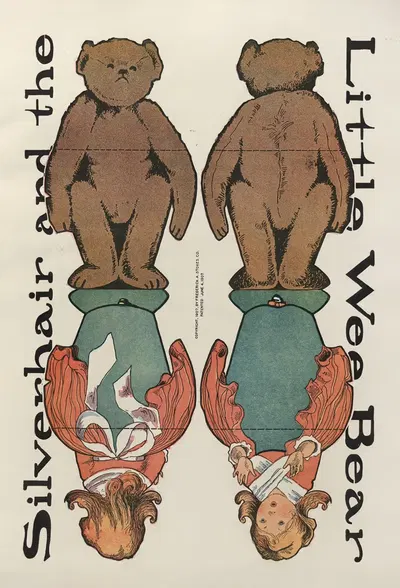 Серебряные волосы и маленький медвежонок by М.А. Глен, 1907 — digital art print download