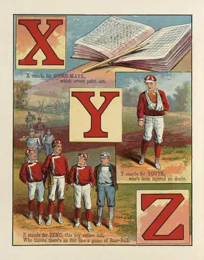 Бейсбол А Б С by Братья Маклафлин, 1885 — digital art print download