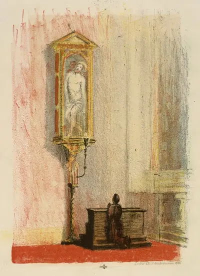 Фигура, молящаяся перед святилищем Христа by Эсфер Блейки Макиннон, 1925 — digital art print download