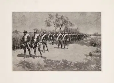 A practice march in Texas by Frederic Remington, 1896 — digital art print download