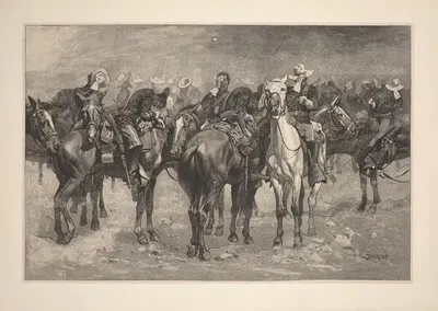 Cavalry in an Arizona Sand-storm by Frederic Remington, 1880 — digital art print download