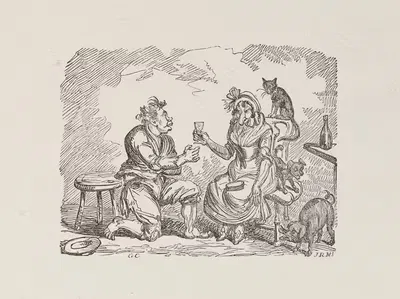 Иллюстрации для Универсального певца пл.12 by Джордж Круикшанк, 1825 — digital art print download