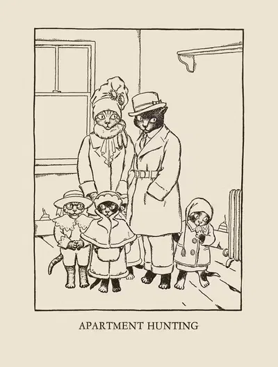 Apartment hunting by William Ely Hill, 1926 — digital art print download