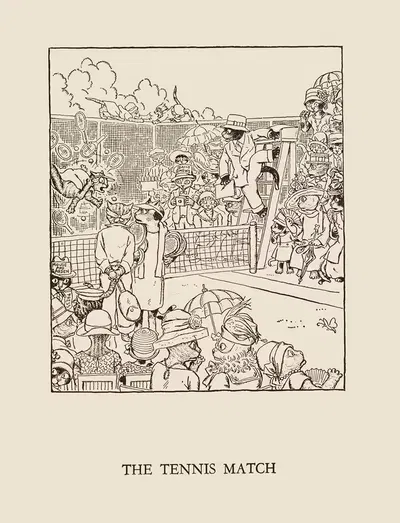 The tennis match by William Ely Hill, 1926 — digital art print download
