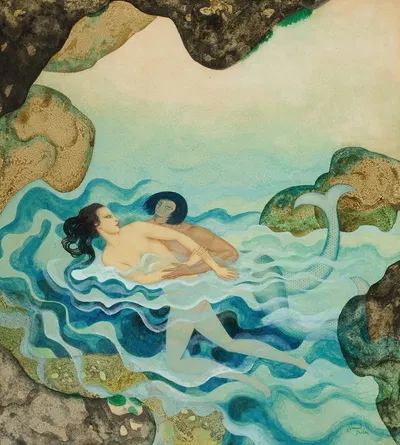 Мифы, в которые верили древние – Глаук и Сцилла by Эдмунд Дюлак, 1933 — digital art print download