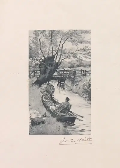 Пара на лодке by Джордж Чарльз Хайт, 1887 — digital art print download