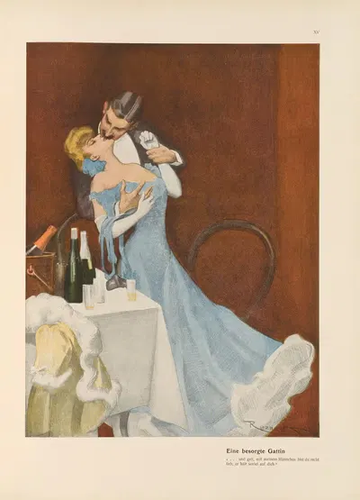 Eine besorgte Gattin by Ferdinand Freiherr von Reznicek, 1908 — digital art print download