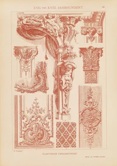 XVII и XVIII века – Пластические украшения by Генрих Дольметш, 1887 — digital art print download