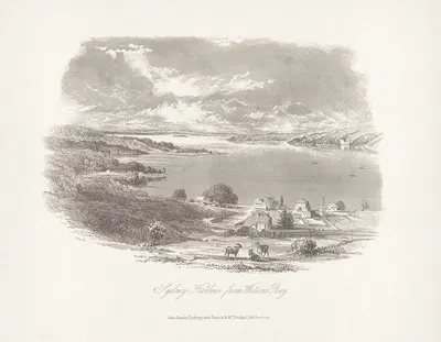 Sydney Harbour from Watson's Bay by John Sands, 1860 — digital art print download