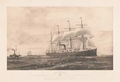 Пионерский пароход 'Оушеник' компании White Star Line by Уильям Лионел Уайли, 1896 — digital art print download