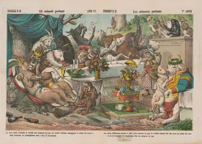 Говорящие животные by Аугусто Гросси, 1879 — digital art print download