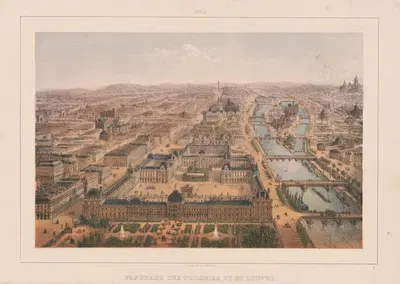 Париж. Панорама Тюильри и Лувра by Шарль Ривьер, 1870-1879 — digital art print download
