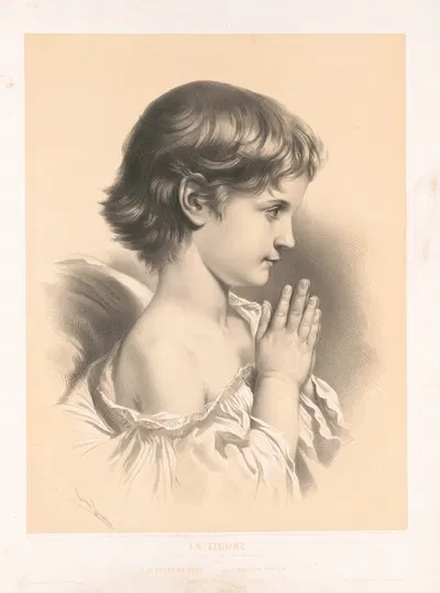 Фигура, утренняя молитва. Утренняя молитва by Эмиль Ласаль, 1851 — digital art print download