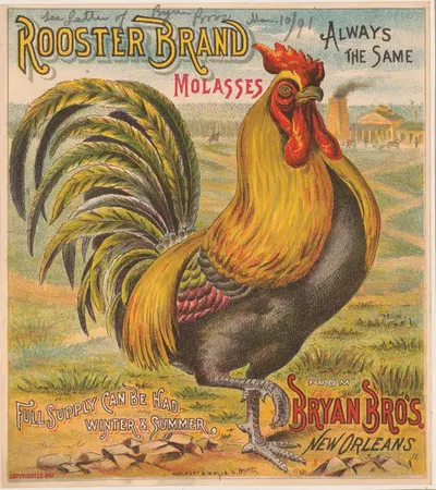 Rooster brand molasses. Bryan Bro's. New Orleans by Koeckert & Walle, 1891 — digital art print download