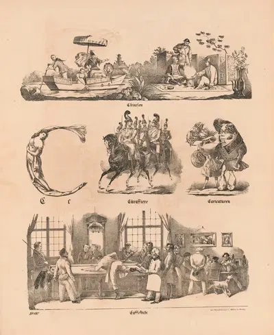 Самая большая картинка ABC. C by Теодор Хоземанн, 1828 — digital art print download