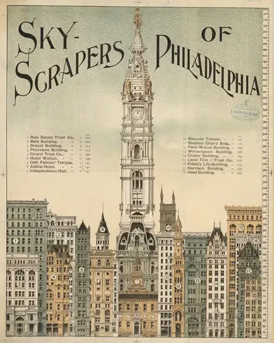 Sky-scrapers of Philadelphia by Webster & Hunter, 1898 — digital art print download