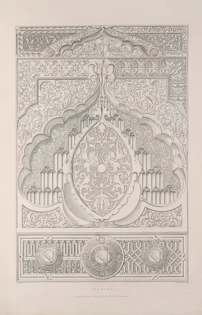 Rudiments of curvilinear design Pl.20 by George Phillips, 1839 — digital art print download