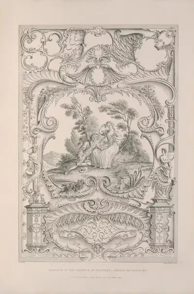 Rudiments of curvilinear design Pl.39 by George Phillips, 1839 — digital art print download