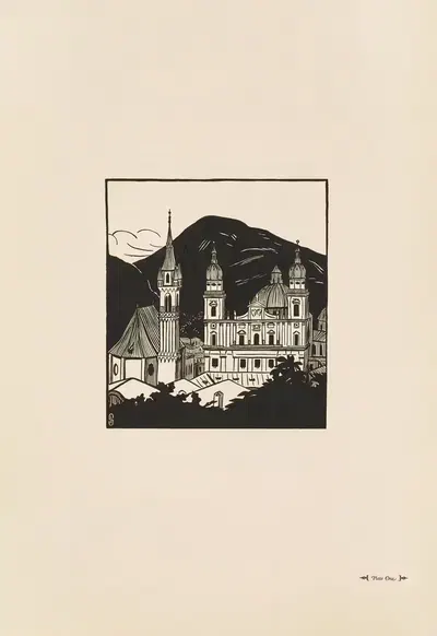 Францисканская церковь и собор с Монхсберга by Люси Сейлер, 1920 — digital art print download