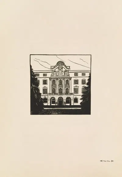 Северный фасад замка Леопольдскрон by Люси Сейлер, 1920 — digital art print download