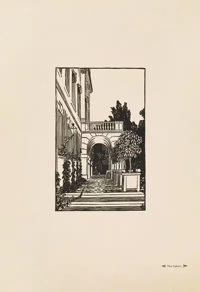 Терраса замка Леопольдскрон by Люси Сейлер, 1920 — digital art print download