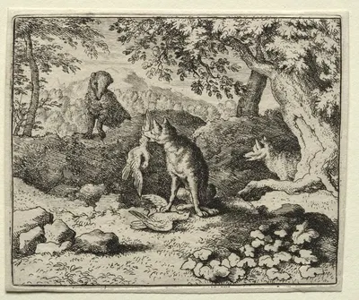 Badger Comes to Warn Reynard by Allaert van Everdingen, 1650–1675 — digital art print download
