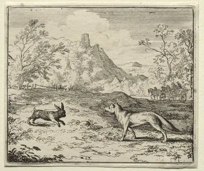Reynard and the Rabbit by Allaert van Everdingen, 1650–1675 — digital art print download