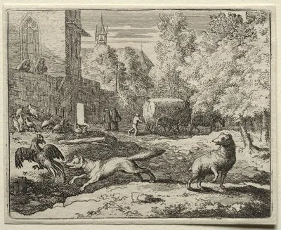 Reynard Chasing Hens by Allaert van Everdingen, 1650–1675 — digital art print download